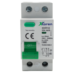 XKOREN 25A 10kA 30mA 2 Kutup (Elektronik-A Tip Hayat Koruma) Kaçak Akım Koruma Şalteri